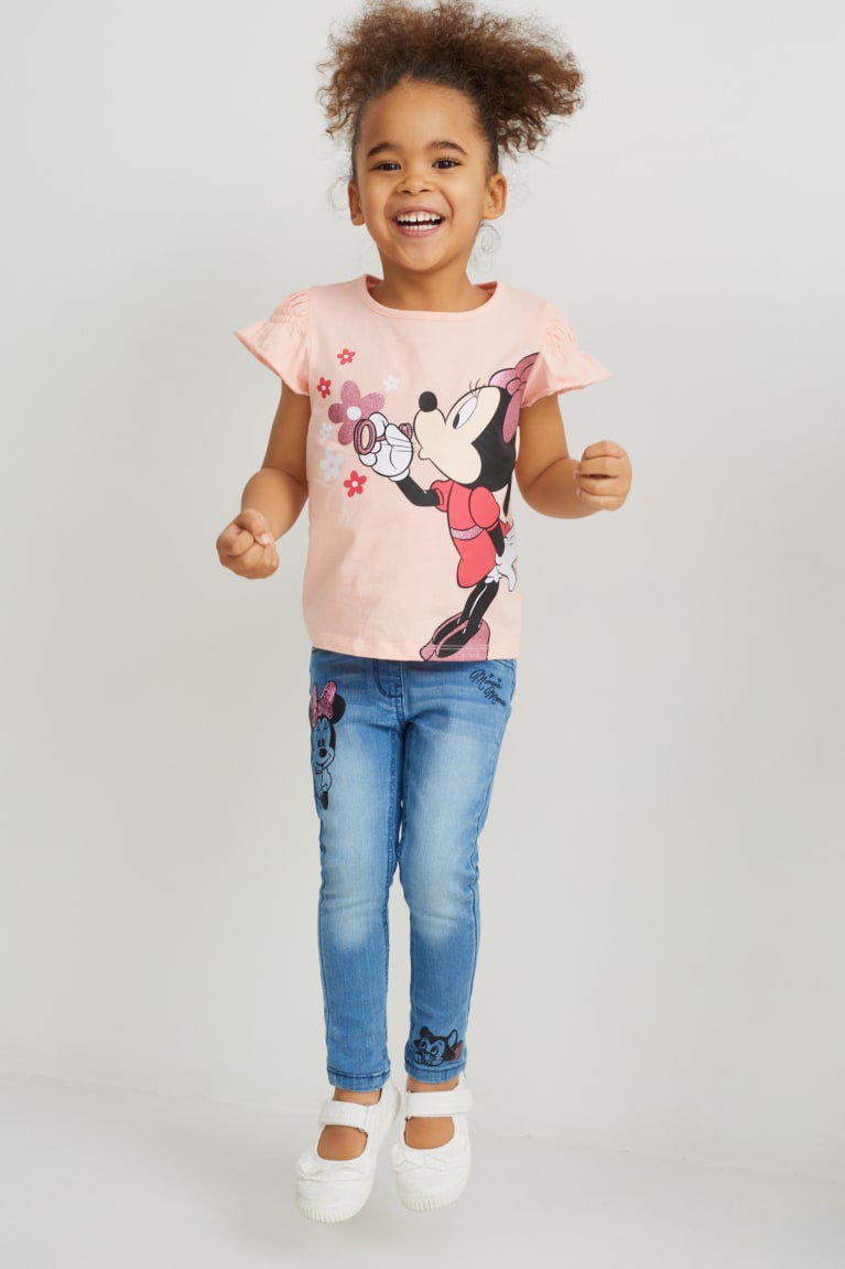 Calça Jeans C&A Minnie Mouse Jegging Menina Azuis | 35048JVEW