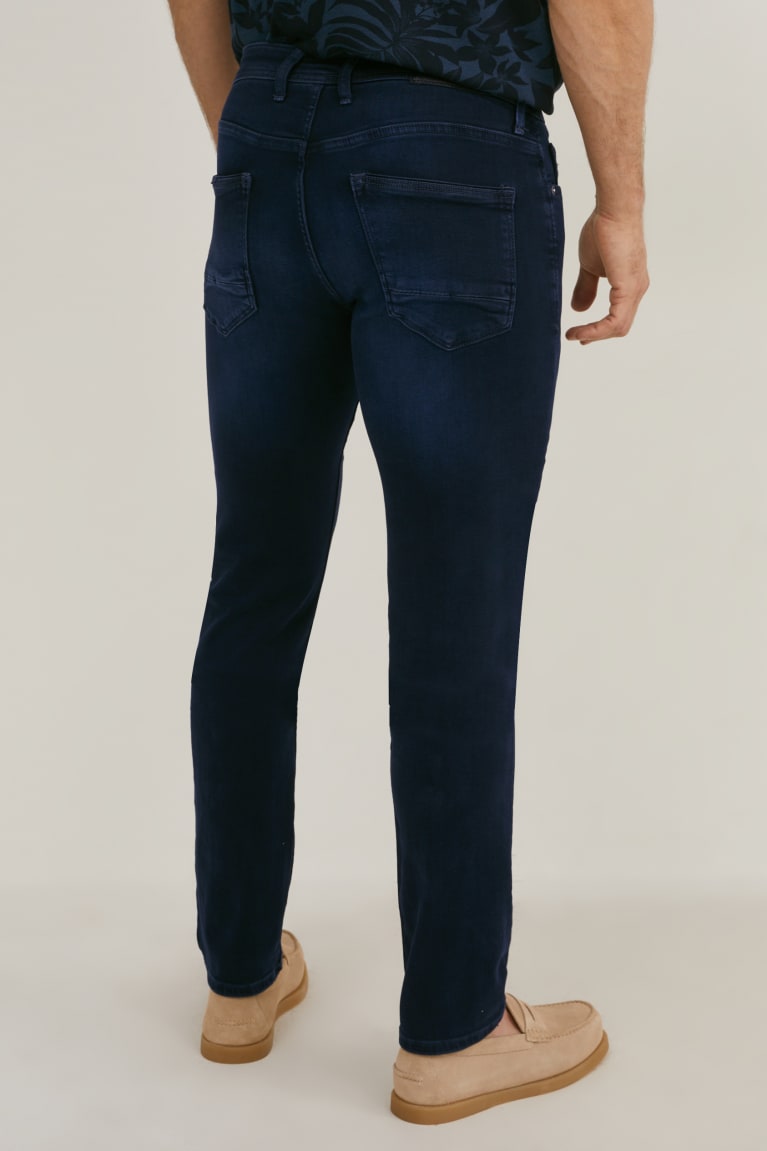 Calça Jeans C&A Premium Slim Recycled Masculino Azuis Azuis Escuro | 31795SLWI