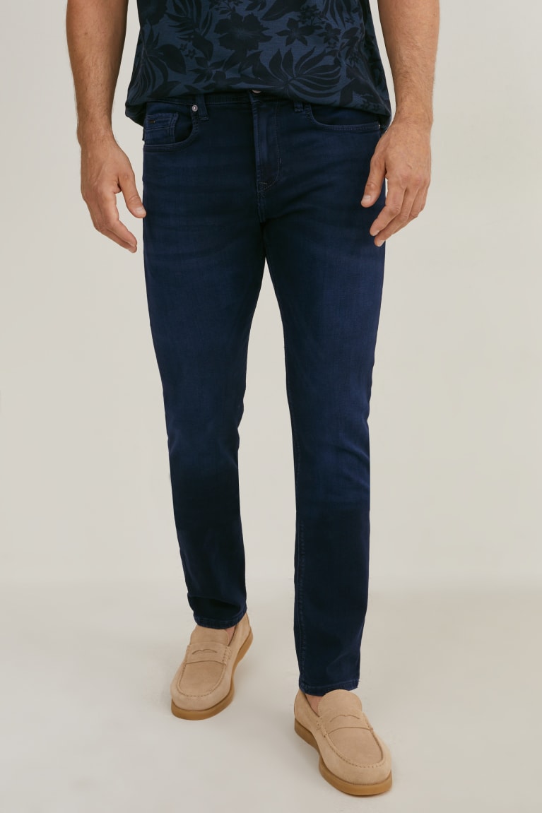 Calça Jeans C&A Premium Slim Recycled Masculino Azuis Azuis Escuro | 31795SLWI