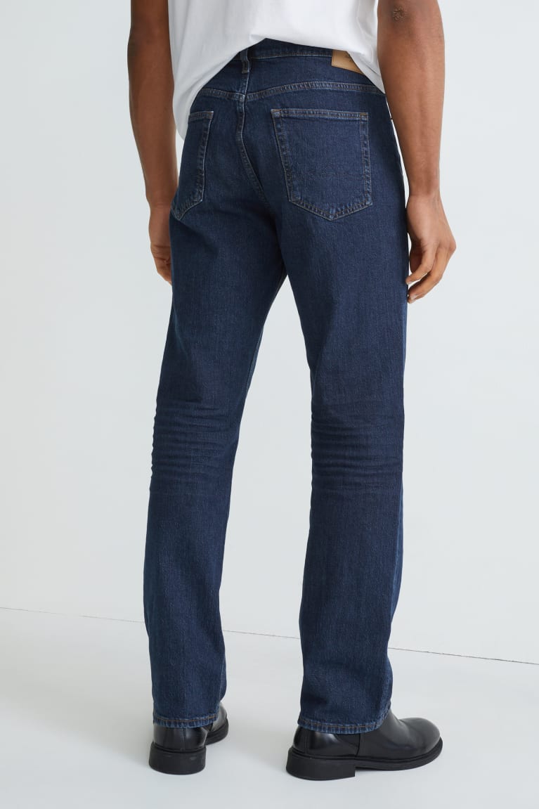 Calça Jeans C&A Regular Lycra® With Recycled Algodão Masculino Azuis Azuis Escuro | 72913IQHD