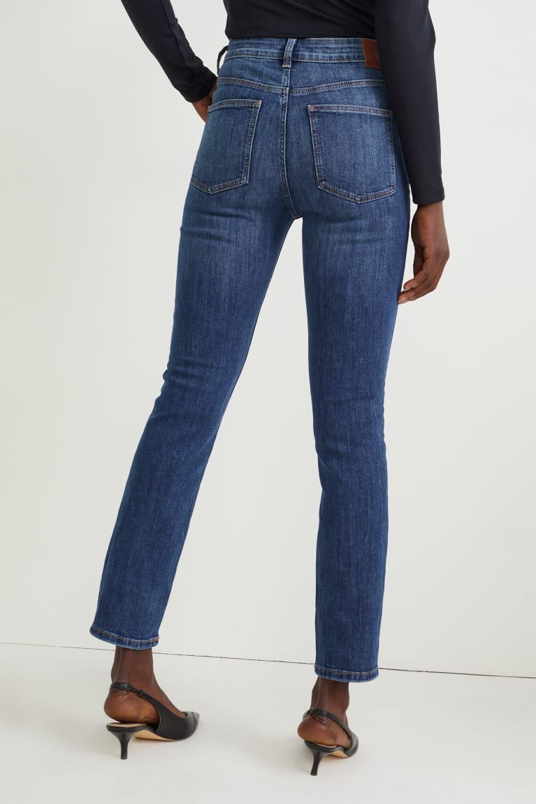 Calça Jeans C&A Slim High Cintura Feminino Azuis | 82697WFRQ