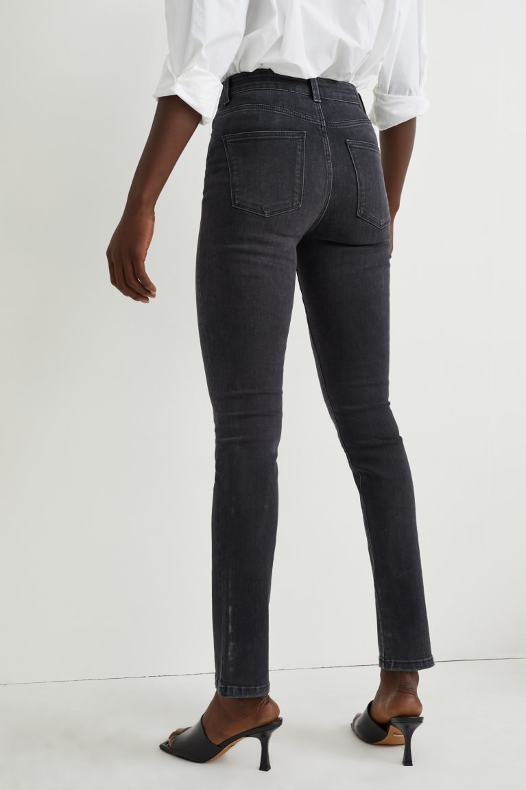 Calça Jeans C&A Slim High Cintura Lycra® Feminino Azuis Cinzentas Escuro | 72983YXAZ