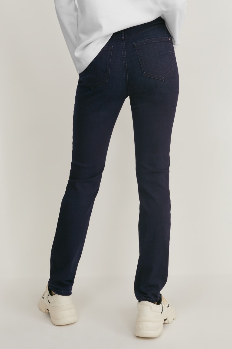 Calça Jeans C&A Slim High Cintura Shaping Feminino Azuis Azuis Escuro | 14382ZHMA