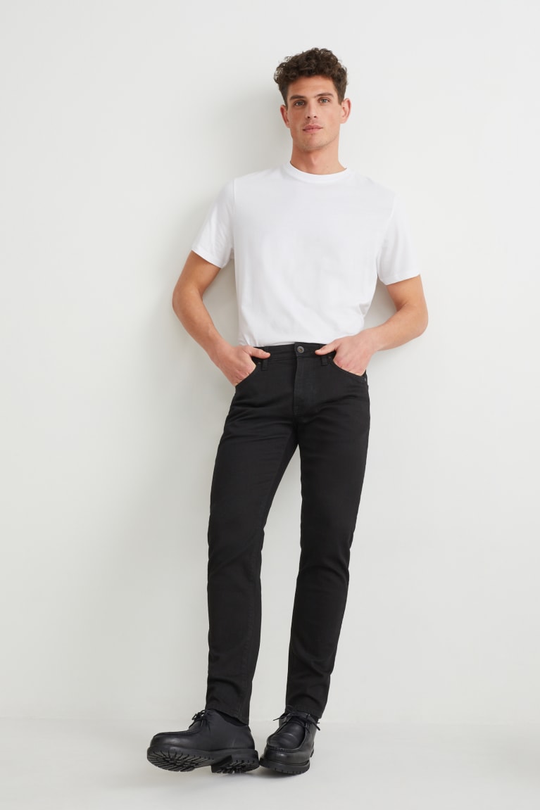 Calça Jeans C&A Slim Lycra® With Recycled Algodão Masculino Pretas | 27013AESY