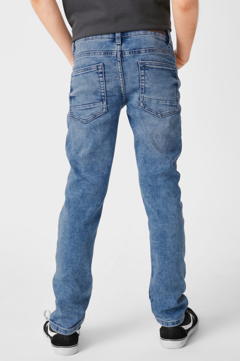 Calça Jeans C&A Slim Organic Algodão Menino Azuis | 70486DCGU