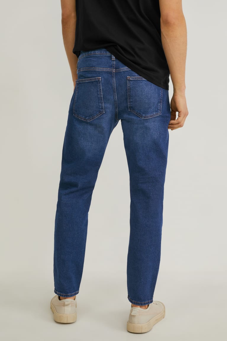 Calça Jeans C&A Tapered Masculino Azuis Azuis Escuro | 65142CWYU