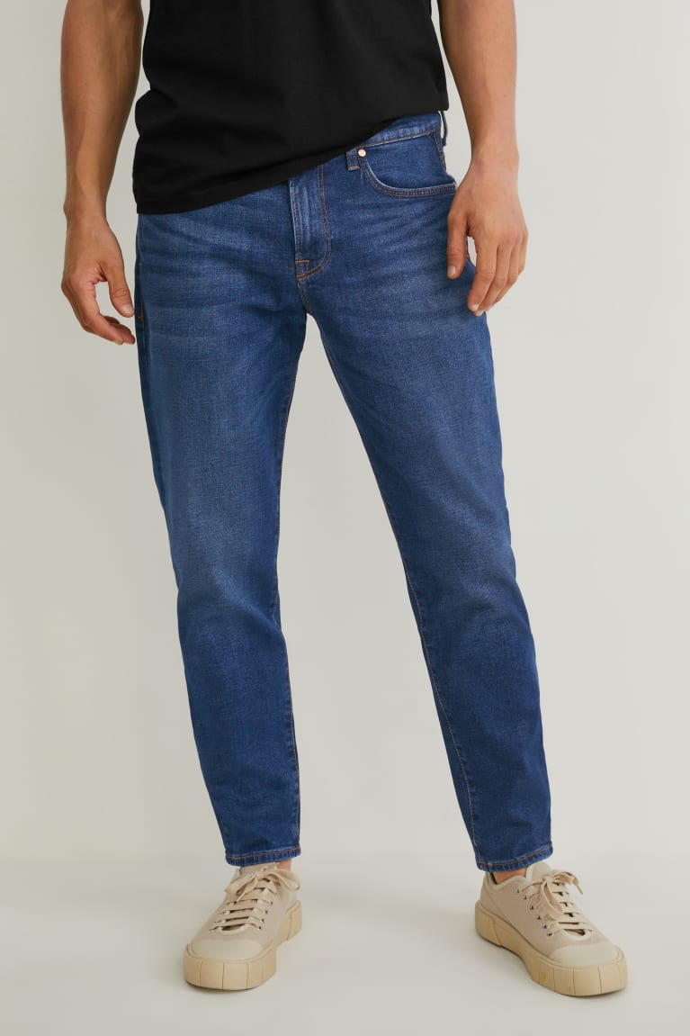 Calça Jeans C&A Tapered Masculino Azuis Azuis Escuro | 65142CWYU