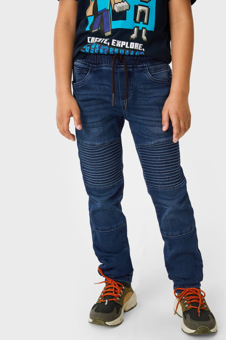 Calça Jeans C&A Tapered Organic Algodão Menino Azuis | 72385BFZA