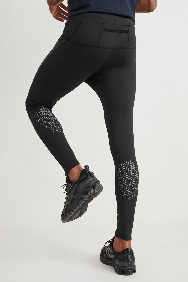 Calças C&A Active Leggings Masculino Pretas | 63182GUPF