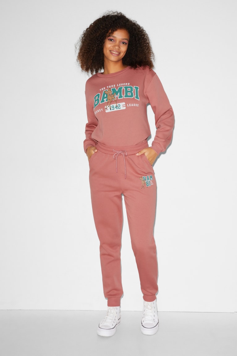 Calças C&A Clockhouse Joggers Bambi Feminino Rosa Escuro | 24678QGLO