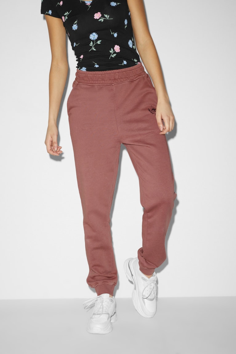 Calças C&A Clockhouse Joggers Feminino Bordeaux | 71453ZITE