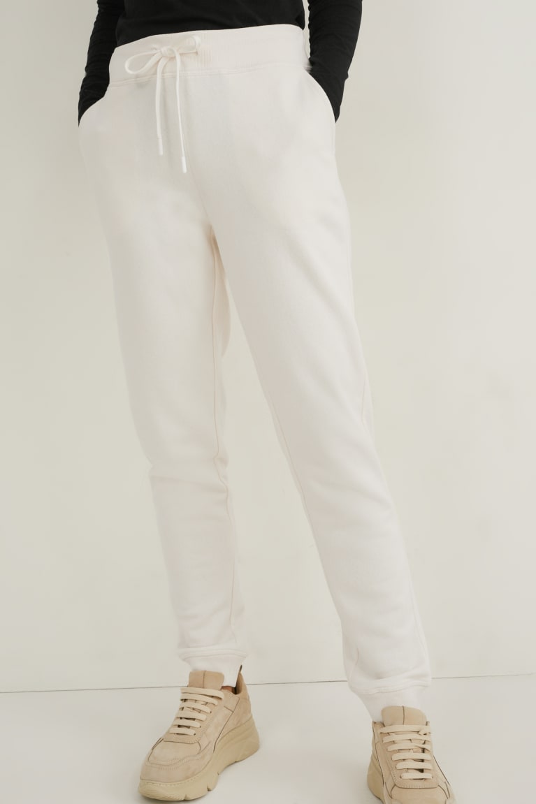 Calças C&A Joggers Organic Algodão Feminino Branco | 48260QCFB