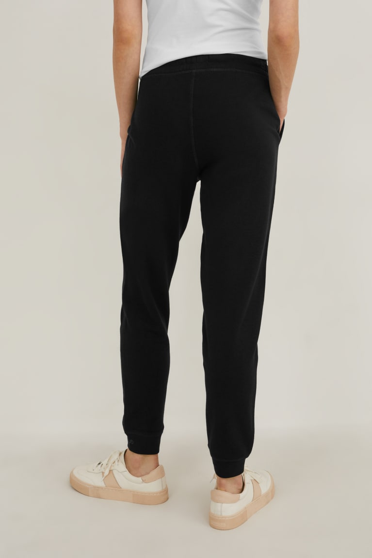 Calças C&A Joggers Organic Algodão Recycled Feminino Pretas | 93627PZSH