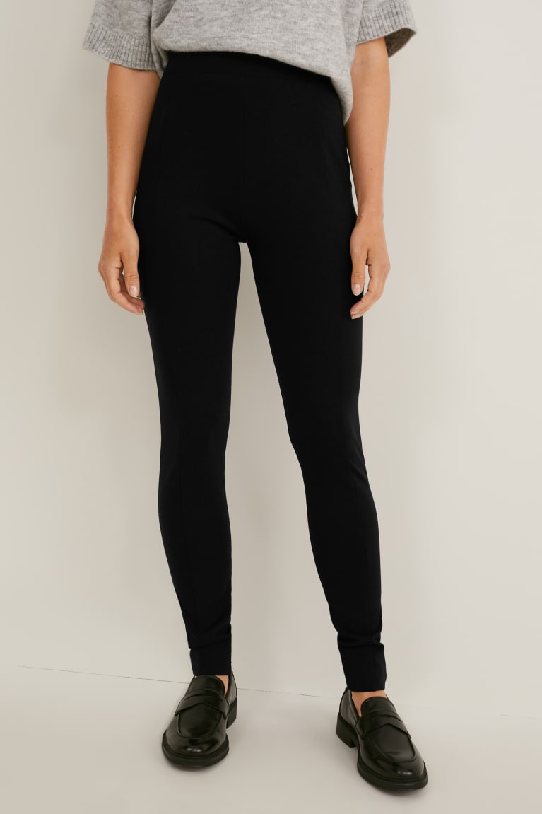 Calças C&A Leggings Feminino Pretas | 04758ZWIU