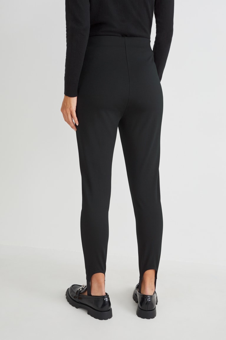 Calças C&A Leggings Feminino Pretas | 42956TEHM