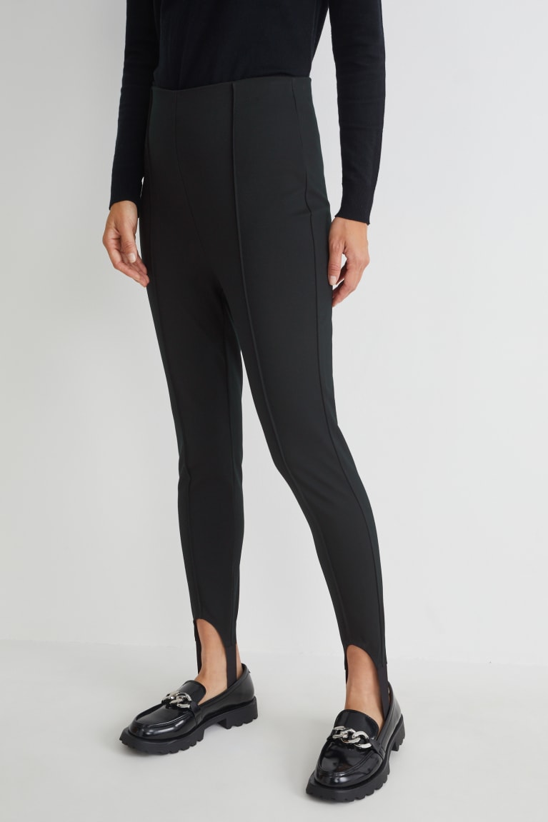 Calças C&A Leggings Feminino Pretas | 42956TEHM