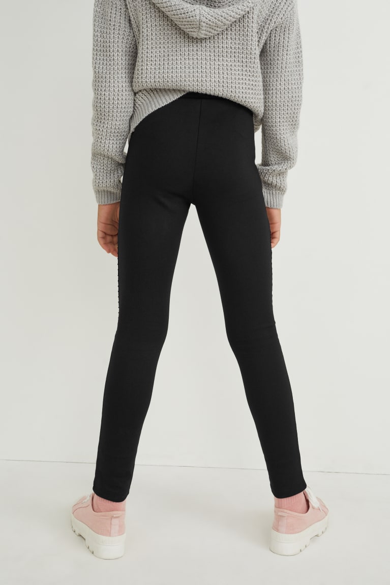 Calças C&A Leggings Menina Pretas | 70623YTBF