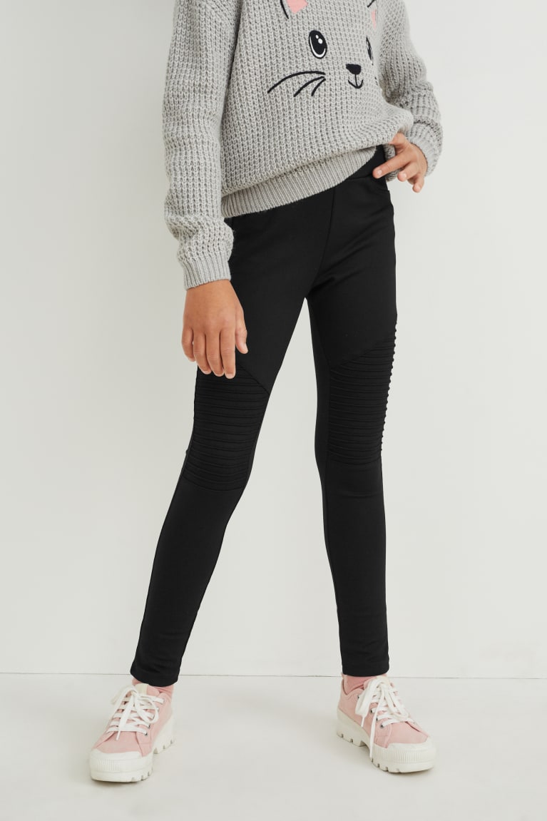 Calças C&A Leggings Menina Pretas | 70623YTBF