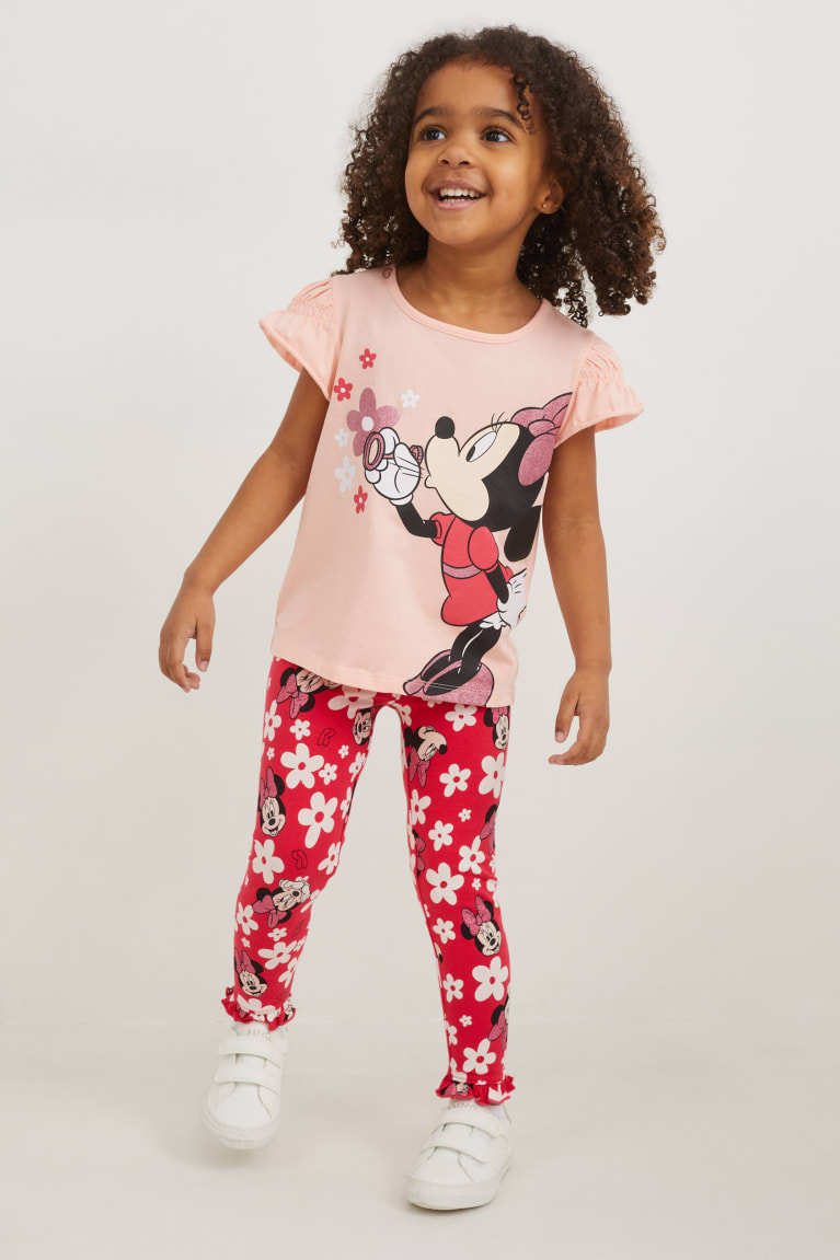 Calças C&A Minnie Mouse Leggings Floral Menina Rosa | 42530RVTP