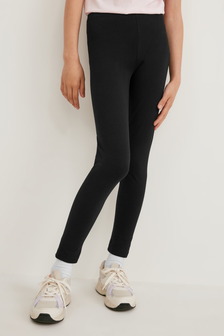 Calças C&A Multipack Of 5 Leggings Menina Pretas | 34271OUEV