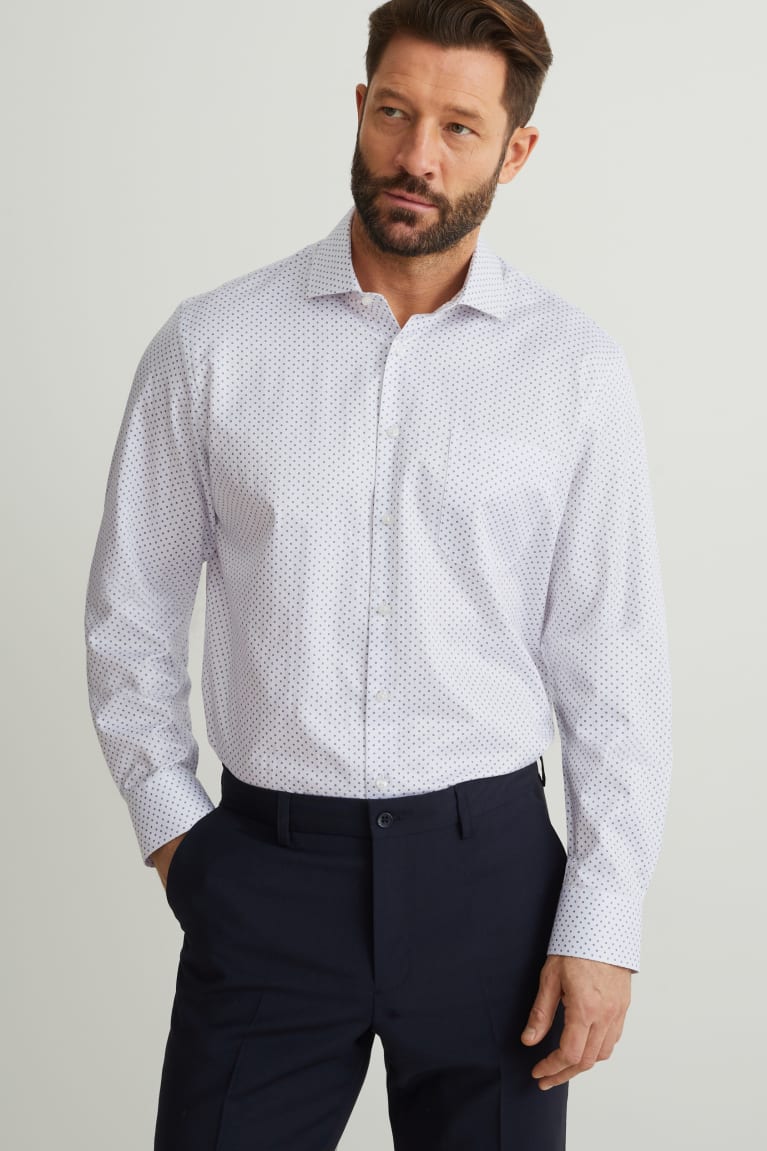 Camisas C&A Business Regular Fit Cutaway Collar Easy-iron Masculino Branco | 27986LZRS