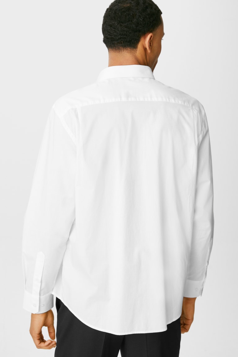 Camisas C&A Business Regular Fit Extra-Sleeve s Easy-iron Masculino Branco | 93547YLRU