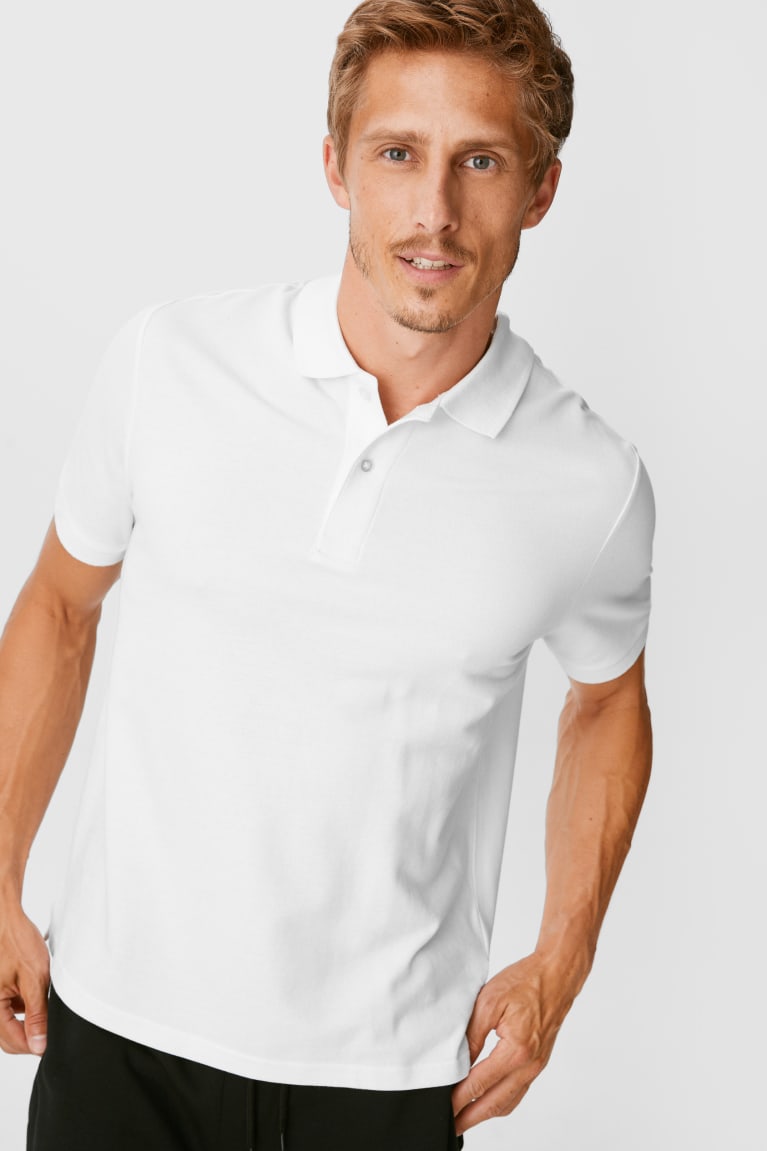 Camisas C&A Multipack Of 2 Polo Organic Algodão Masculino Branco | 19762GXYV