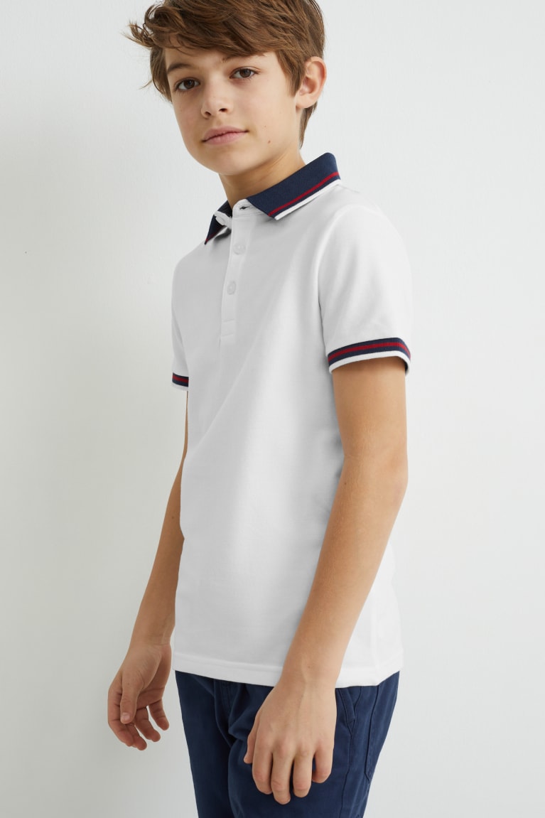 Camisas C&A Polo Menino Branco | 09832REIB