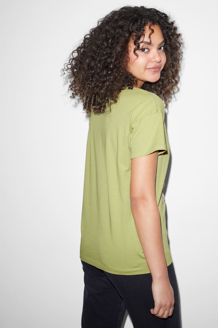 Camiseta C&A Clockhouse Feminino Verdes | 49823HGQE