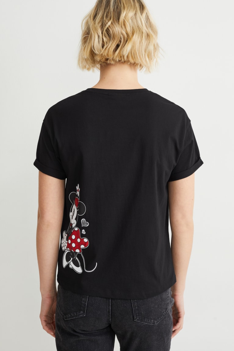 Camiseta C&A Disney Feminino Pretas | 63512DPNZ