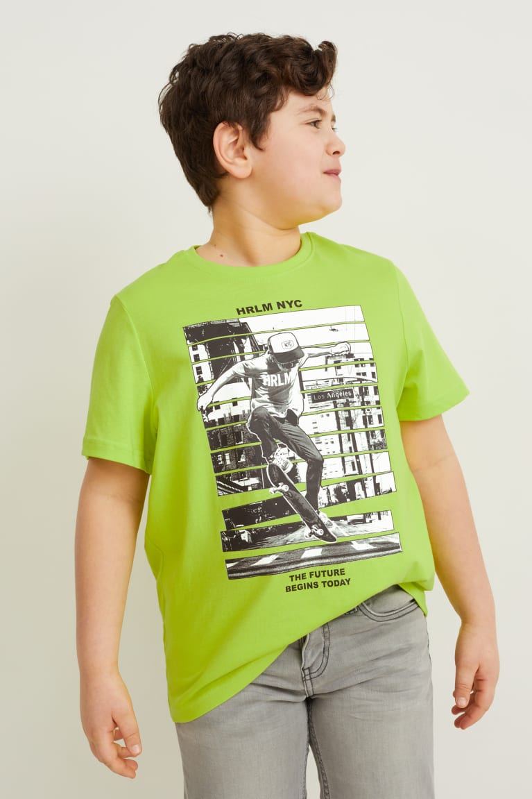 Camiseta C&A Extended Sizes Multipack Of 2 Sleeve Menino Luz Verdes | 98541AKVC