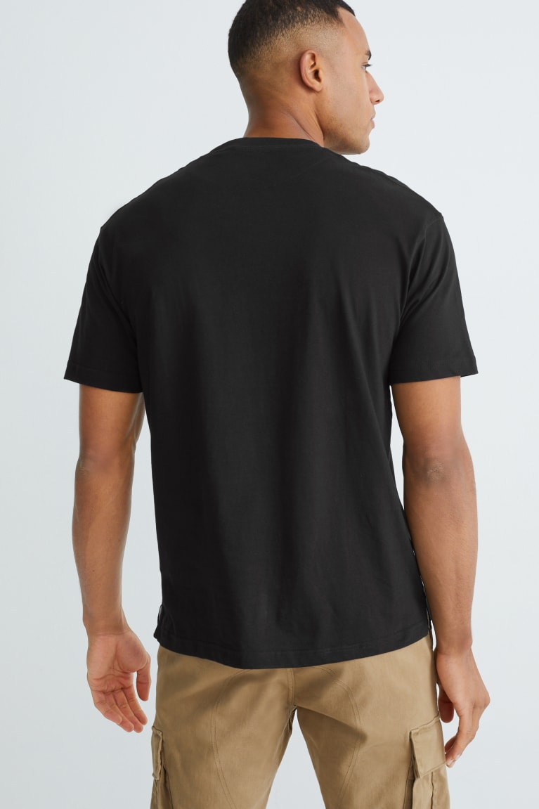 Camiseta C&A Masculino Pretas | 03692VRJZ