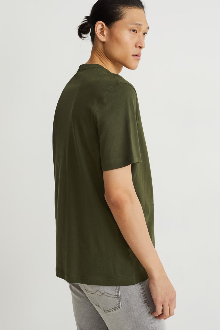 Camiseta C&A Masculino Verdes Escuro | 95403EFHP