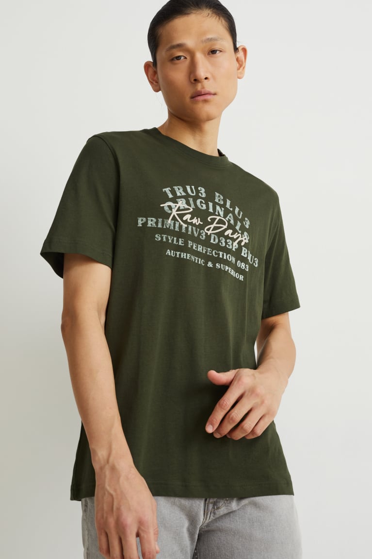 Camiseta C&A Masculino Verdes Escuro | 95403EFHP