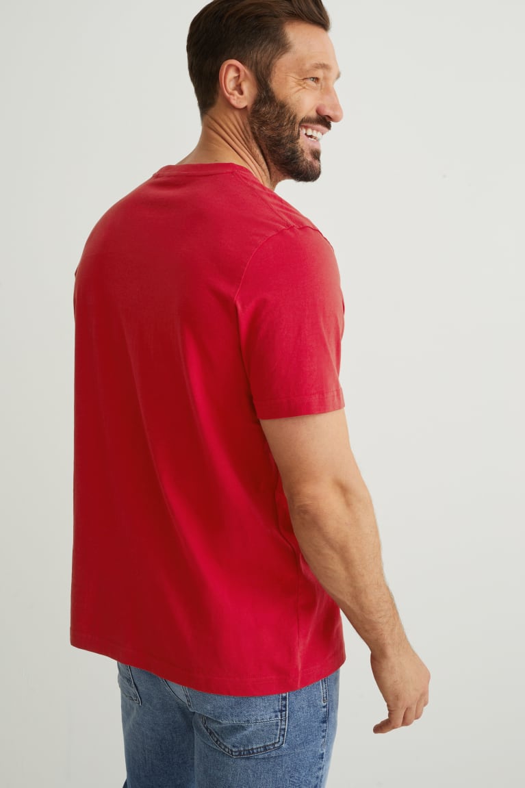 Camiseta C&A Masculino Vermelhas Escuro | 12473TERZ