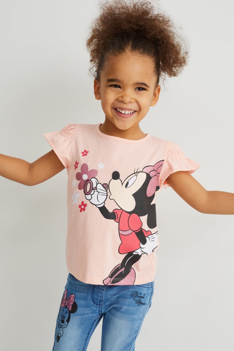 Camiseta C&A Minnie Mouse Sleeve Menina Rosa | 40713ZRJV