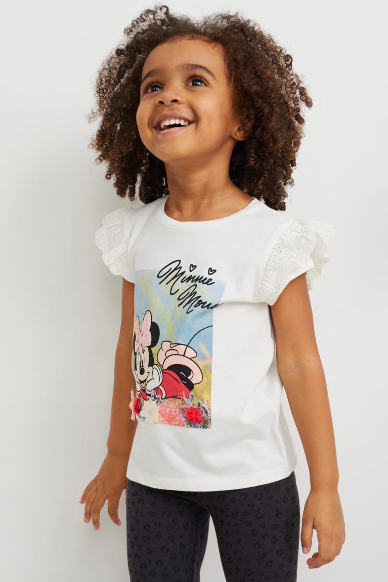 Camiseta C&A Minnie Mouse Sleeve Menina Branco | 97862FNMP