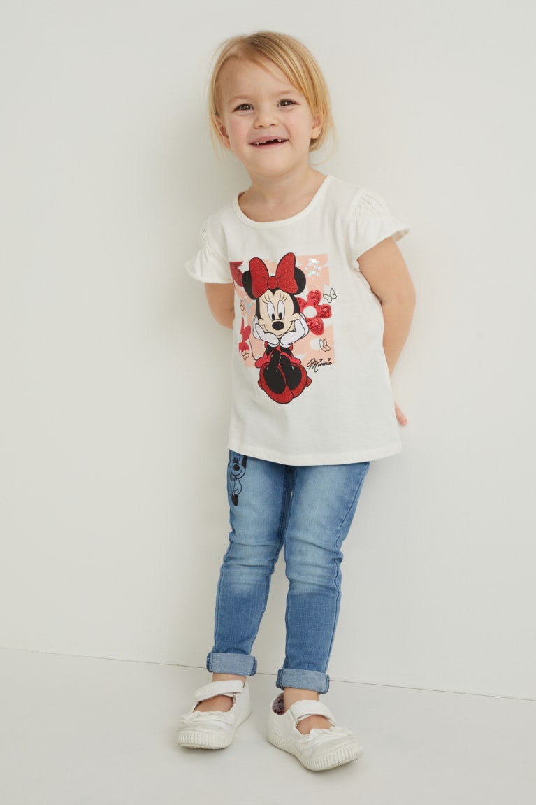 Camiseta C&A Minnie Mouse Sleeve Shiny Menina Branco | 68920RDWG