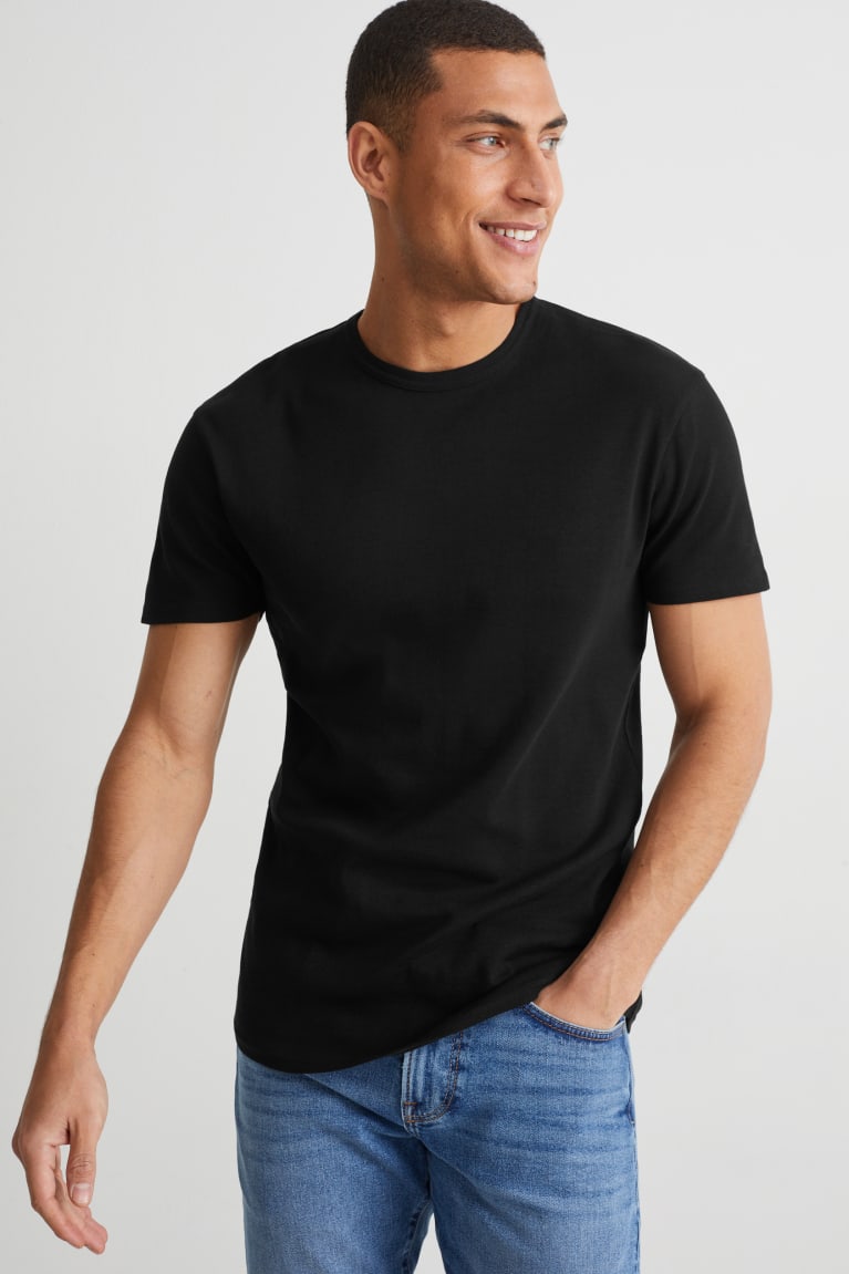 Camiseta C&A Organic Algodão Masculino Pretas | 30857LXZU