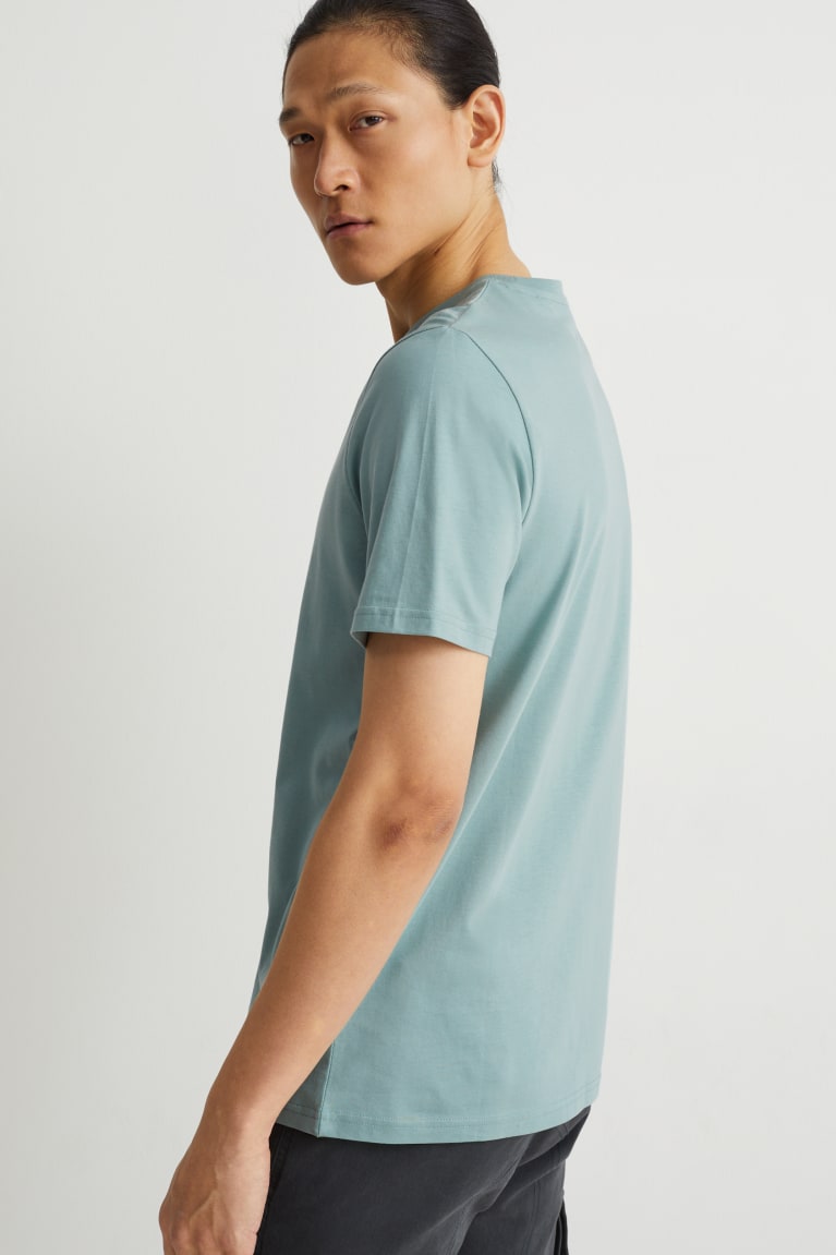 Camiseta C&A Pima Algodão Masculino Menta Verdes | 54730SWTL