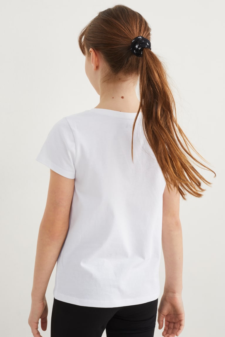 Camiseta C&A Set Sleeve And Scrunchie In-conversion Algodão Menina Branco | 91203LVSE