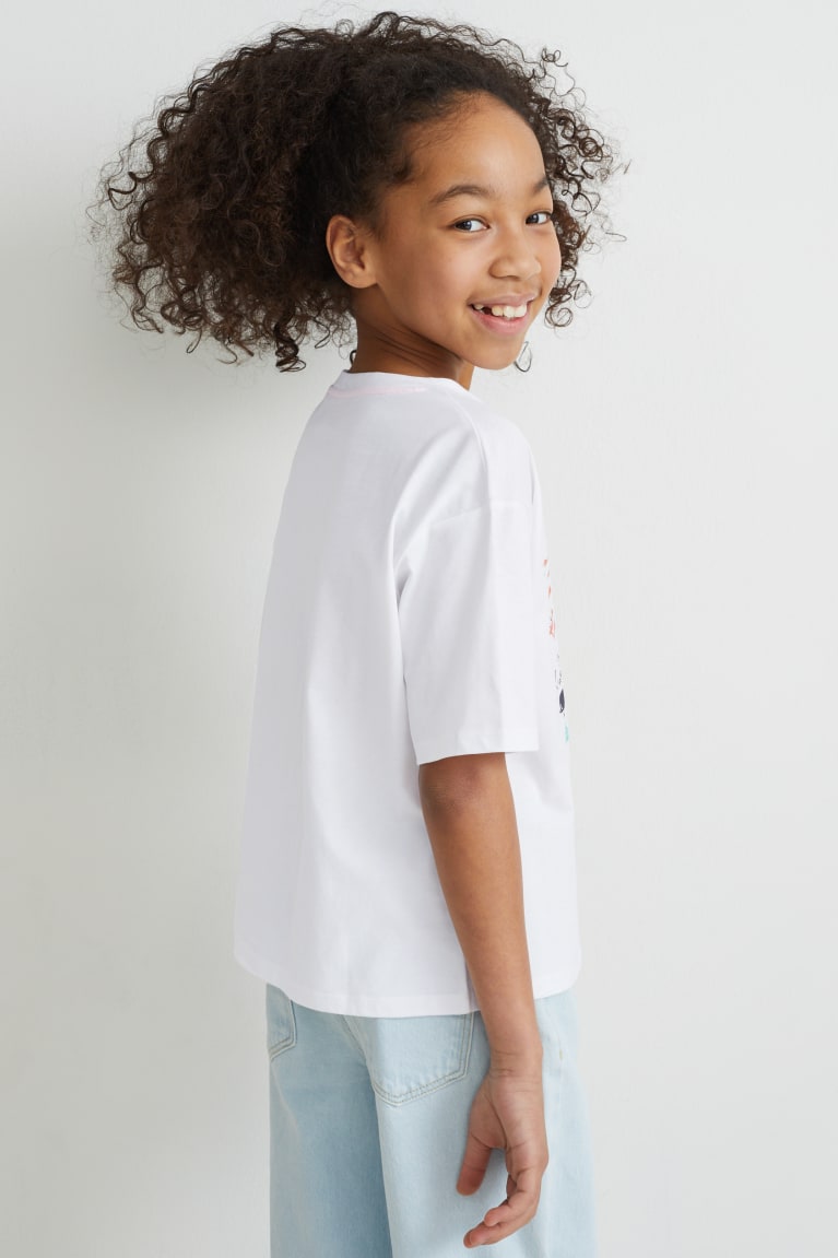 Camiseta C&A Sleeve Menina Branco | 92584GOTD