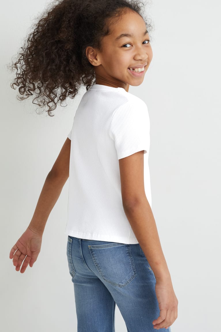 Camiseta C&A Sleeve Menina Branco | 94810JNRP