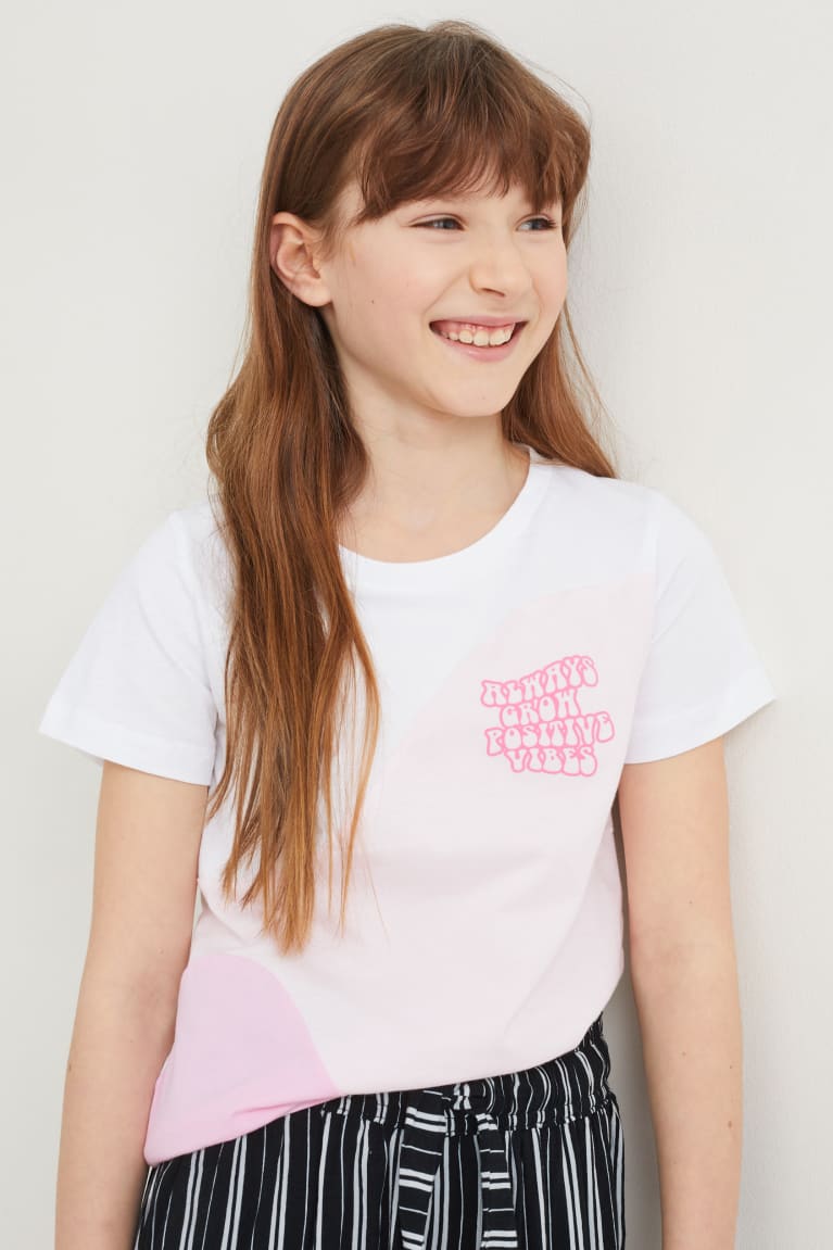 Camiseta C&A Sleeve Menina Rosa | 17598PGQH