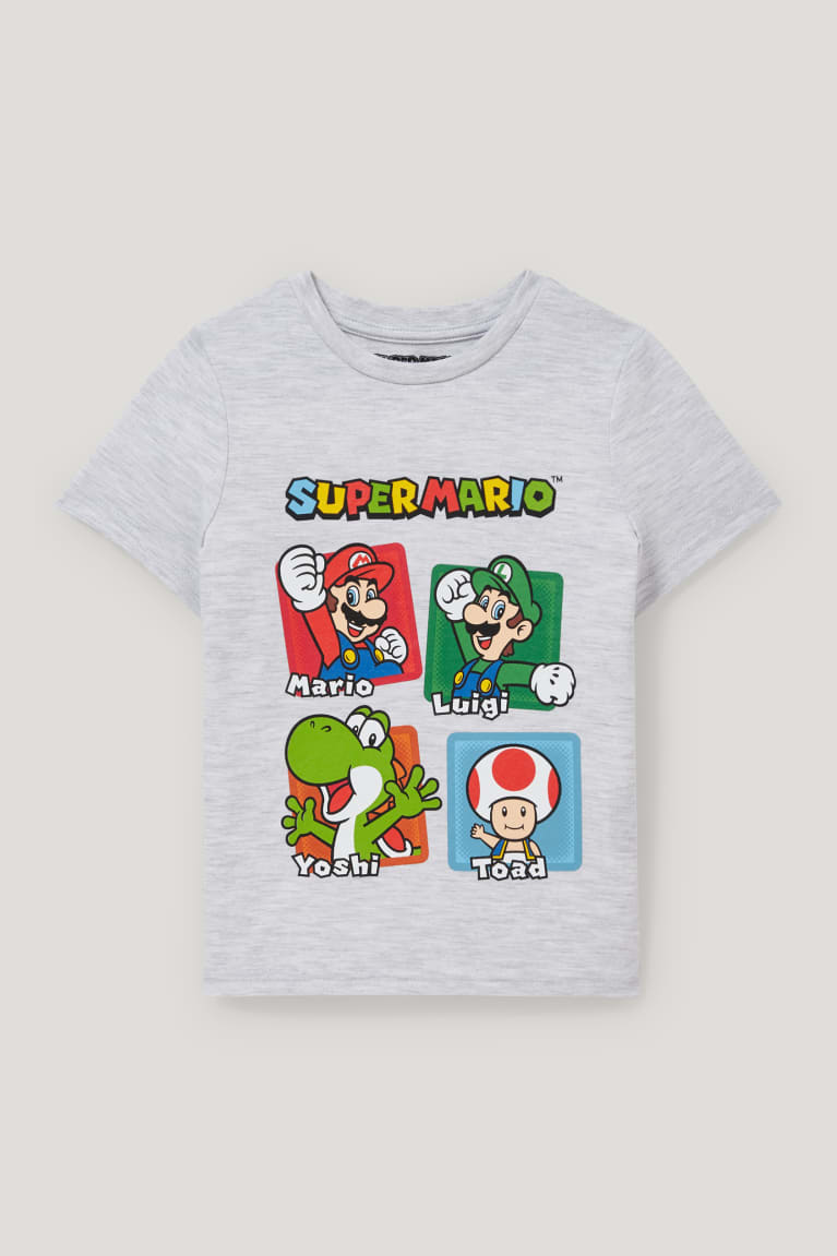 Camiseta C&A Super Mario Sleeve Menino Luz Cinzentas | 30581TDSX