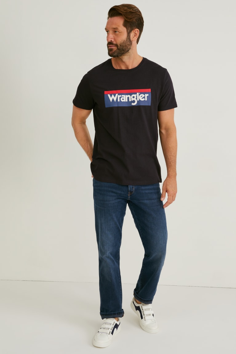 Camiseta C&A Wrangler Masculino Pretas | 72641EOKJ