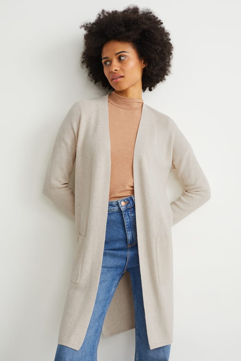 Cardigan C&A Basic Feminino Creme | 08423TBVD