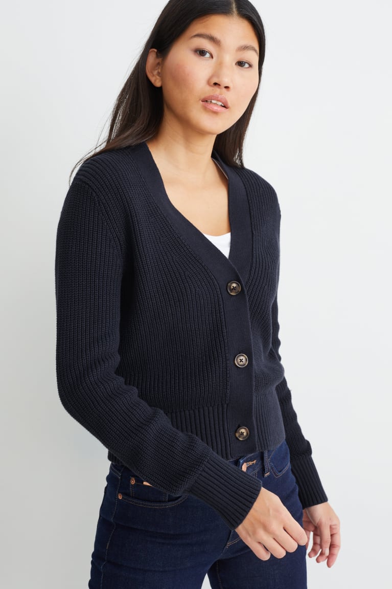 Cardigan C&A Feminino Azuis Escuro | 96428BSTW