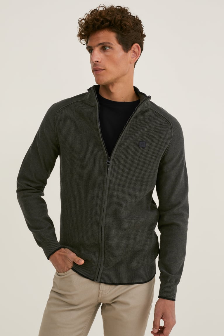 Cardigan C&A Masculino Verdes Escuro | 93510FPIV