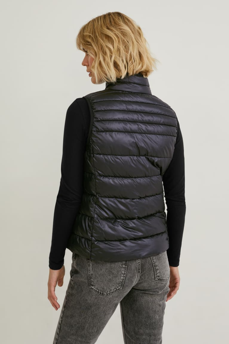 Casaco C&A Acolchoado Gilet Bionic-finish®eco Feminino Pretas | 49817FXAZ